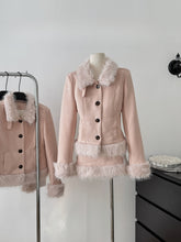 BXOXO Winter Korean Sweet Socialite Pink 2 Piece Set Women Solid Button Plush Top+Zipper Mini Skirts Female High End Warm Fashion Suit